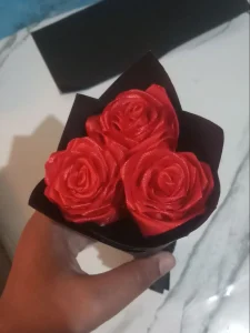 Mini 3 Flowers Bouquet Ribbon