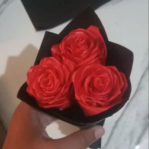 Mini 3 Flowers Bouquet Ribbon