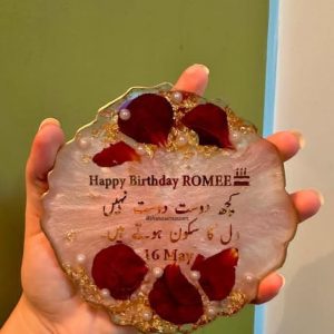 Resin Art Plate with Customized Name 5Inch