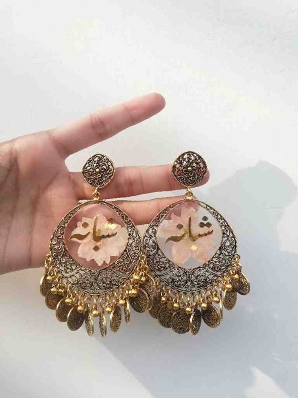 Resin With Customized Name Earrings - Image 2