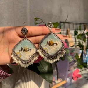 Resin With Customized Name Earrings