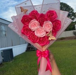 Ribbon 8 Flowers Bouquets