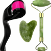 5 in 1 deal derma roller , jade roller , Gua Sha , Silicon Brush 4 in l , Eyebrow Razer 3 in 1