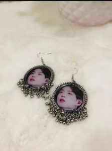BTS Resin Art Earring And Neckless