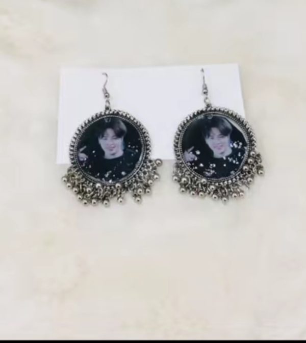 BTS Resin Art Earring And Neckless