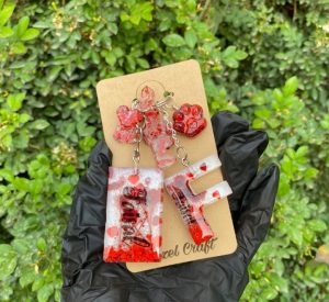 Customized Name Resin Keychain With Pic Set