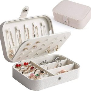Double Layer Leather Jewelry Organizer Box