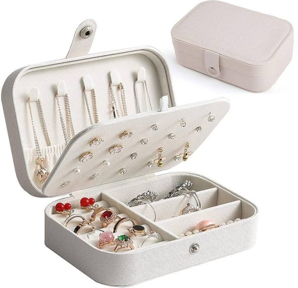 Double Layer Leather Jewelry Organizer Box