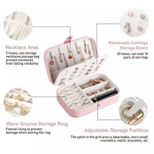 Double Layer Leather Jewelry Organizer Box
