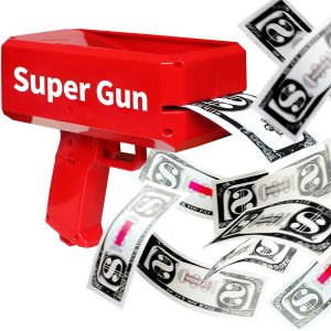 Money Gun Cash Toy with 100 Fake Bills