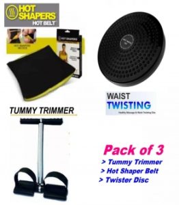 Pack Deal Of 3 Tummy Trimmer Double Spring ,Twister ,Hot Belt