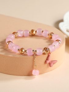 Pack of 3 Butterfly Bracelet Crystal Beads