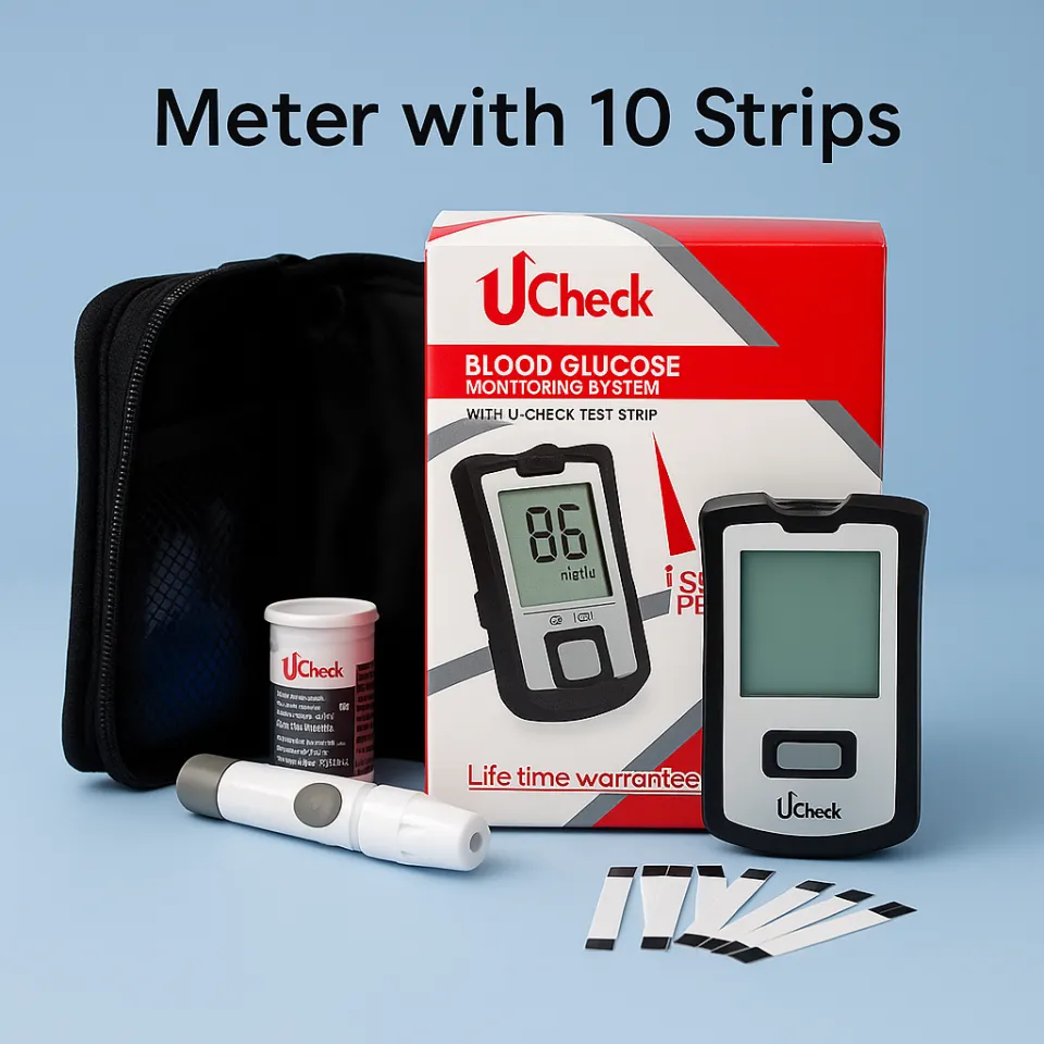 Buy the Best Quality Ucheck Blood Glucose Test Meter Kit with 10 Free Strips in Pakistan at DayShop.pk. Most Affordable Price With Fast Shipping in All Over Pakistan (2)
