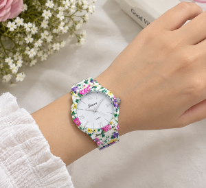 Floral Geneva Roman Numeral Quartz Watch