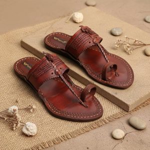 Brown Kholapori chappal for Girls