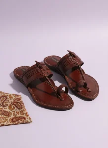 Brown Kholapori chappal for Girls