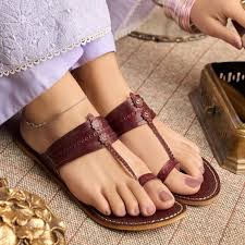 Brown Kholapori chappal for Girls