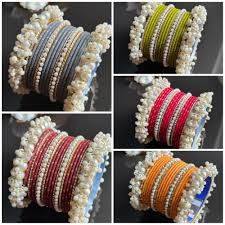 Velvet Bangles with Pearls Karay