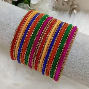 Velvet with stone studded bangle