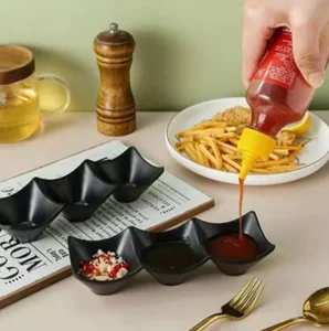 Three Grid Dipping Tray For Sauces and Dips
