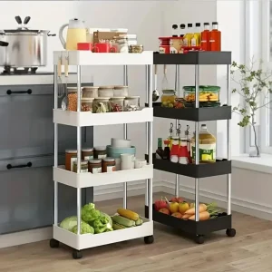 4 Layer Storage Cart With Rolling Wheels
