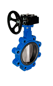 Butterfly valve gaer operated