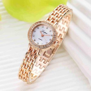 Ladies golden stone watch