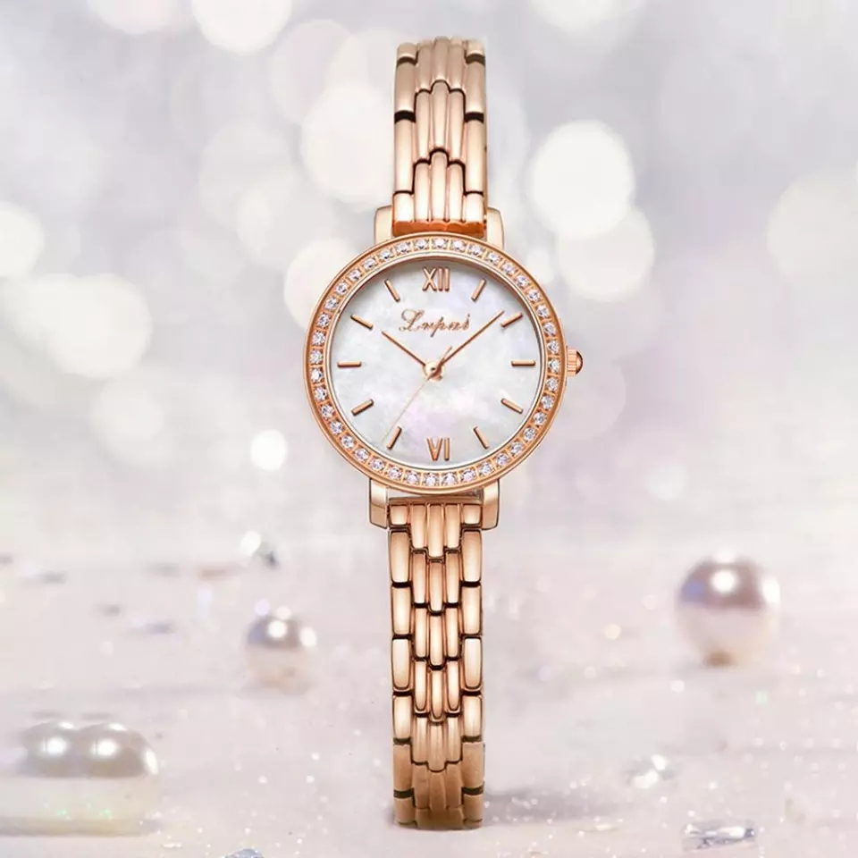 Ladies golden stone watch