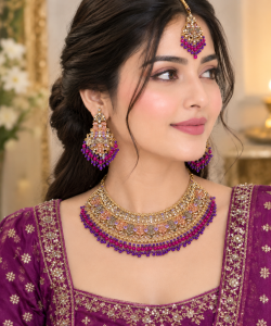 Elegant Purple Bridal Jewelry Gift Set