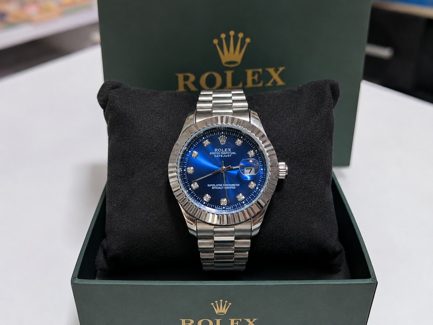 Rolex Datejust dial fluted bezel Jubilee