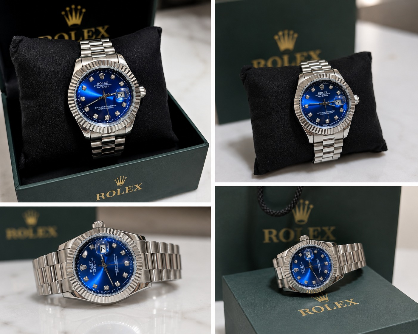 Rolex Datejust dial fluted bezel Jubilee