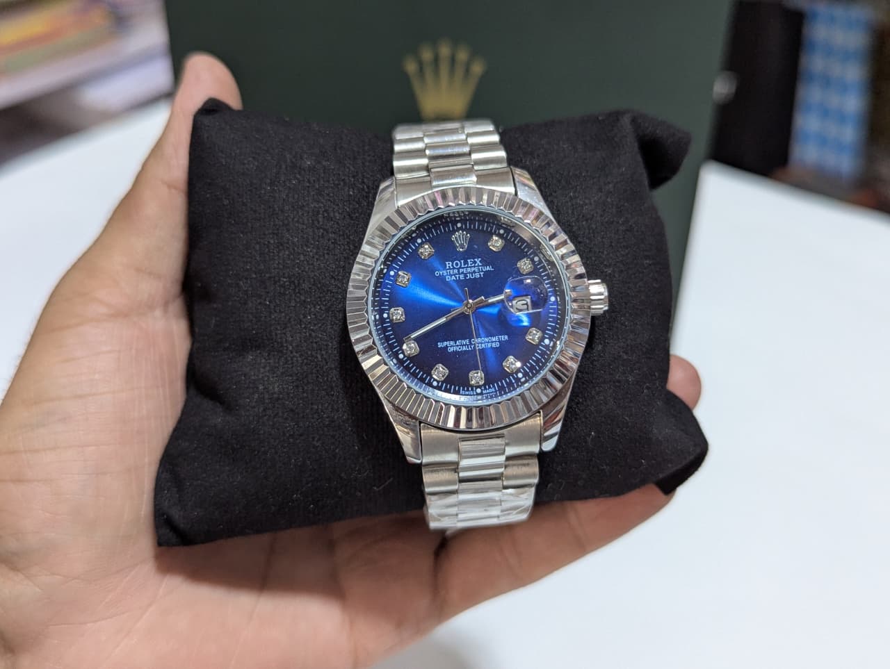 Rolex Datejust dial fluted bezel Jubilee